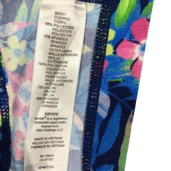 Kensie Performance Women's Blue Floral Quick Dry Racerback Tank Top Size Small S - Picture 4 of 4